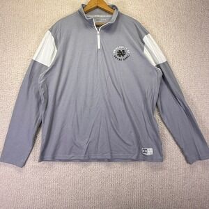 Under Armour Notre Dame Pullover 1/4 Zip‎ Gray Long Sleeve Shirt Size XL